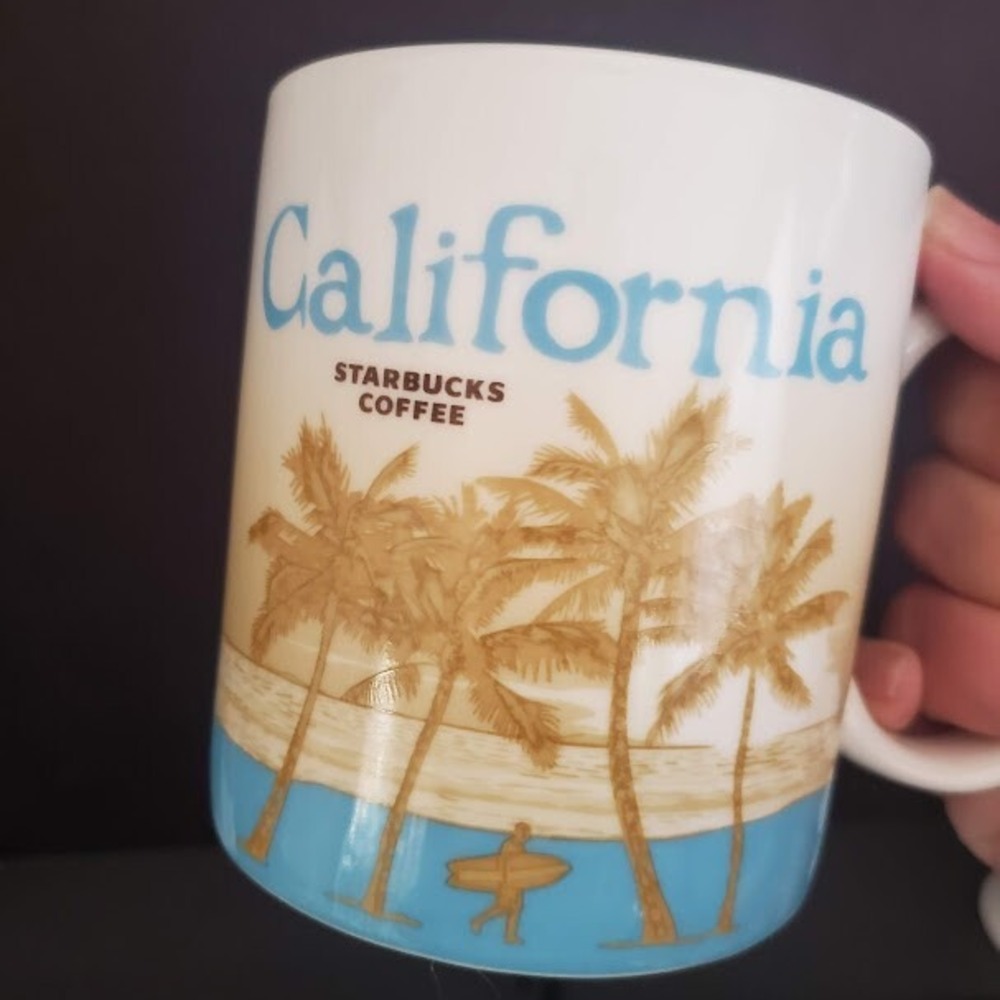 Starbucks Collector Series California Mug 16oz Blue White 2009 Surfing Redwoods - Picture 7 of 8